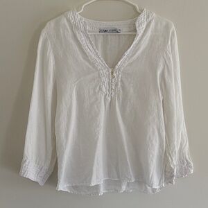 Zara White Buttoned Blouse
